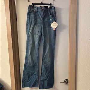Knox Rose Blue Flare & Wide Leg Jeans. High rise